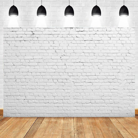 White Brick Wall Photography Backdrops Wooden Floor Backgrounds for Pet Toy Photo Studio Baby Shower Newborn Children Photozone