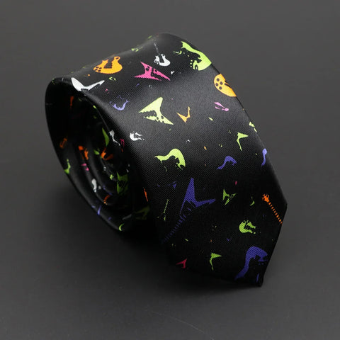 Classic Musical Notes Printed Tie Silky Narrow Neckties Slim Smooth Piano Guitar Necktie Simple Elegant Trendy Unisex Ties Gift