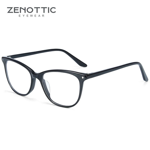 ZENOTTIC Cat Eye Acetate Prescription Eyeglasses Women Anti-Blue-Ray Photochromic Optical Spectacles Myopia Hyperopia Glasses