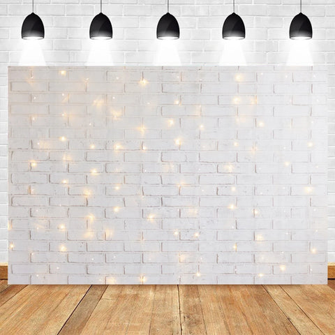 White Brick Wall Photography Backdrops Wooden Floor Backgrounds for Pet Toy Photo Studio Baby Shower Newborn Children Photozone