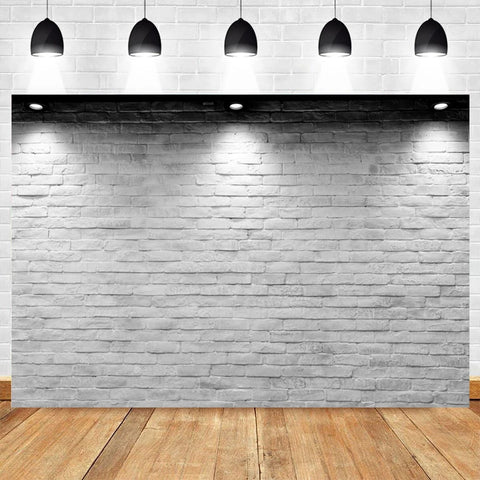 White Brick Wall Photography Backdrops Wooden Floor Backgrounds for Pet Toy Photo Studio Baby Shower Newborn Children Photozone