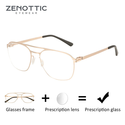 ZENOTTIC Pilot Prescription Progressive Glasses For Men Anti Blue Light/Photochromic Myopia Eyewear Optical Eyeglasses