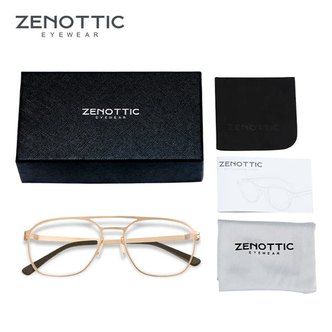 ZENOTTIC Pilot Prescription Progressive Glasses For Men Anti Blue Light/Photochromic Myopia Eyewear Optical Eyeglasses