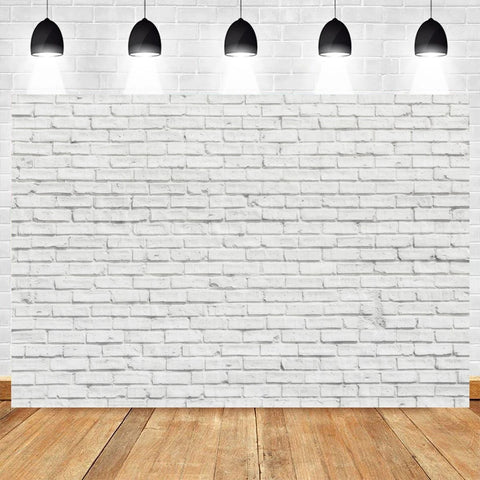 White Brick Wall Photography Backdrops Wooden Floor Backgrounds for Pet Toy Photo Studio Baby Shower Newborn Children Photozone