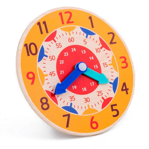 Wood Little Clock Puzzle Toys for Children Kids Time Cognition Colorful Watch Toy Montessori Toys Early Learning Preschool Home