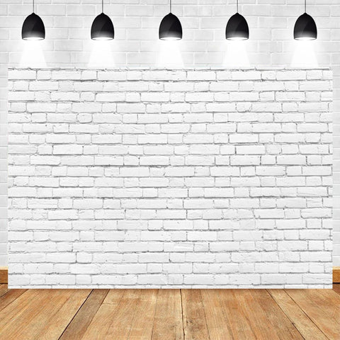 White Brick Wall Photography Backdrops Wooden Floor Backgrounds for Pet Toy Photo Studio Baby Shower Newborn Children Photozone