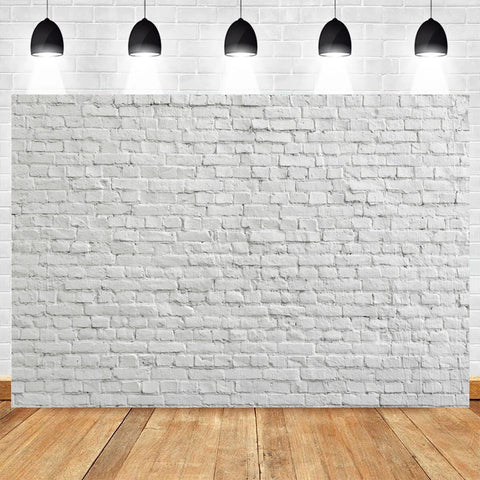 White Brick Wall Photography Backdrops Wooden Floor Backgrounds for Pet Toy Photo Studio Baby Shower Newborn Children Photozone
