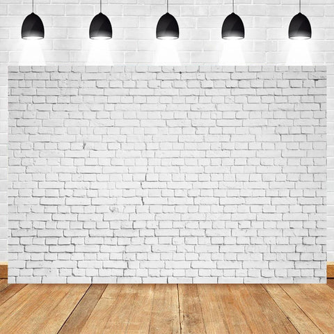 White Brick Wall Photography Backdrops Wooden Floor Backgrounds for Pet Toy Photo Studio Baby Shower Newborn Children Photozone