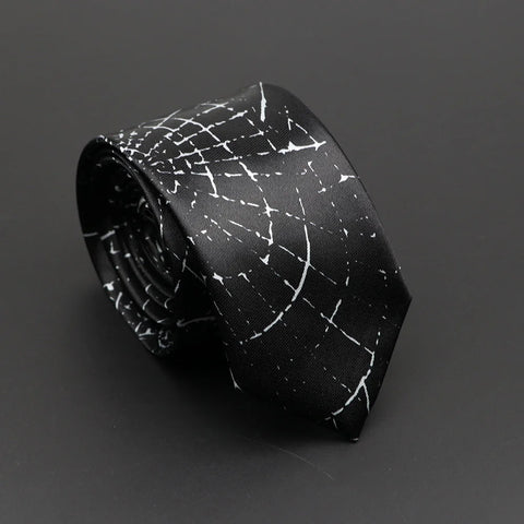 Classic Musical Notes Printed Tie Silky Narrow Neckties Slim Smooth Piano Guitar Necktie Simple Elegant Trendy Unisex Ties Gift