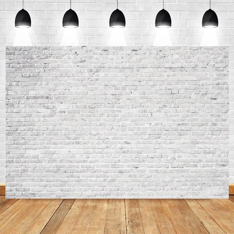 White Brick Wall Photography Backdrops Wooden Floor Backgrounds for Pet Toy Photo Studio Baby Shower Newborn Children Photozone