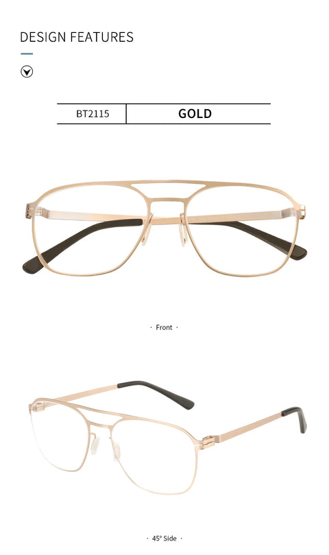 ZENOTTIC Pilot Prescription Progressive Glasses For Men Anti Blue Light/Photochromic Myopia Eyewear Optical Eyeglasses