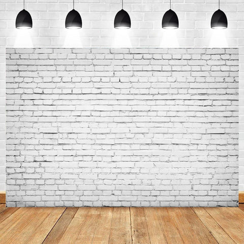 White Brick Wall Photography Backdrops Wooden Floor Backgrounds for Pet Toy Photo Studio Baby Shower Newborn Children Photozone