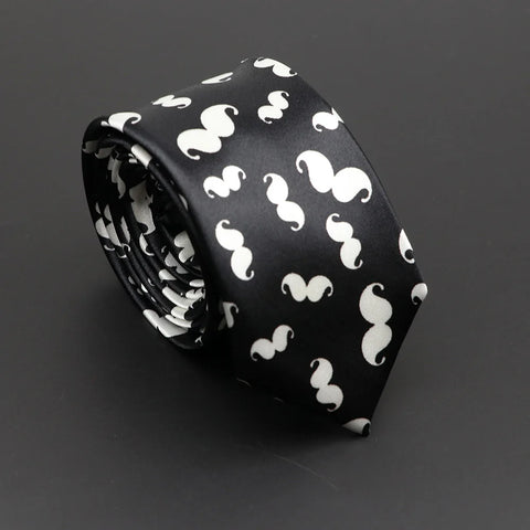 Classic Musical Notes Printed Tie Silky Narrow Neckties Slim Smooth Piano Guitar Necktie Simple Elegant Trendy Unisex Ties Gift