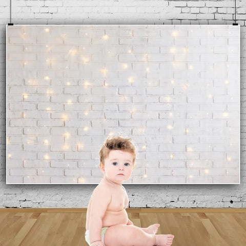 White Brick Wall Photography Backdrops Wooden Floor Backgrounds for Pet Toy Photo Studio Baby Shower Newborn Children Photozone