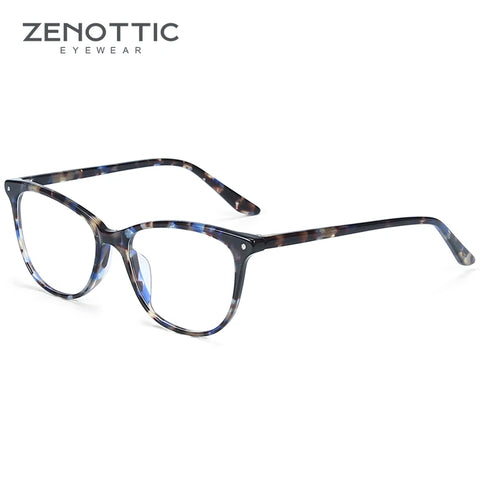 ZENOTTIC Cat Eye Acetate Prescription Eyeglasses Women Anti-Blue-Ray Photochromic Optical Spectacles Myopia Hyperopia Glasses