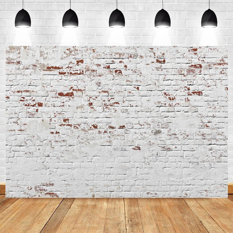 White Brick Wall Photography Backdrops Wooden Floor Backgrounds for Pet Toy Photo Studio Baby Shower Newborn Children Photozone