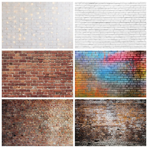 White Brick Wall Photography Backdrops Wooden Floor Backgrounds for Pet Toy Photo Studio Baby Shower Newborn Children Photozone