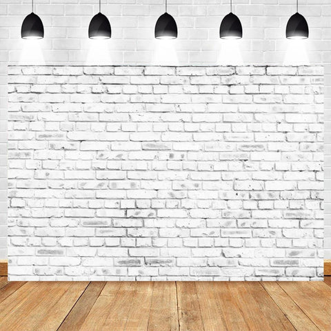 White Brick Wall Photography Backdrops Wooden Floor Backgrounds for Pet Toy Photo Studio Baby Shower Newborn Children Photozone