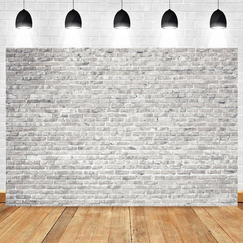 White Brick Wall Photography Backdrops Wooden Floor Backgrounds for Pet Toy Photo Studio Baby Shower Newborn Children Photozone