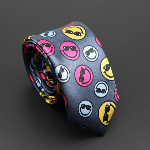 Classic Musical Notes Printed Tie Silky Narrow Neckties Slim Smooth Piano Guitar Necktie Simple Elegant Trendy Unisex Ties Gift