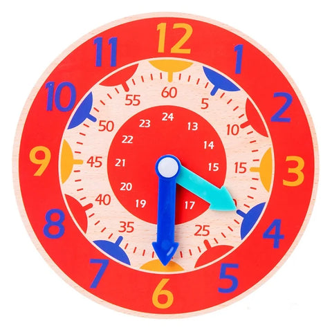 Wood Little Clock Puzzle Toys for Children Kids Time Cognition Colorful Watch Toy Montessori Toys Early Learning Preschool Home