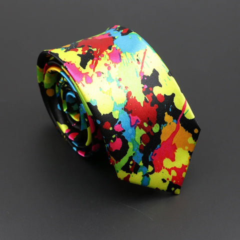 Classic Musical Notes Printed Tie Silky Narrow Neckties Slim Smooth Piano Guitar Necktie Simple Elegant Trendy Unisex Ties Gift