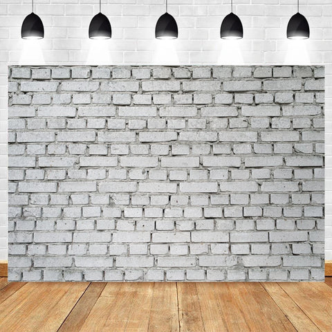 White Brick Wall Photography Backdrops Wooden Floor Backgrounds for Pet Toy Photo Studio Baby Shower Newborn Children Photozone