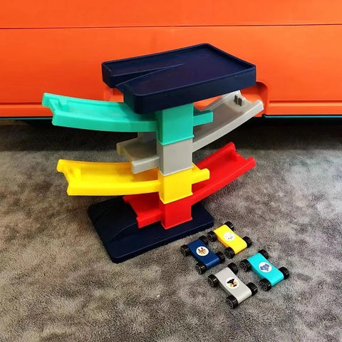 Race Track Car Ramp Toy Educational Game For Boys Children 3 4 5 Year Racing Gliding Track Toys Puzzle Gliding Rail Car Park Toy