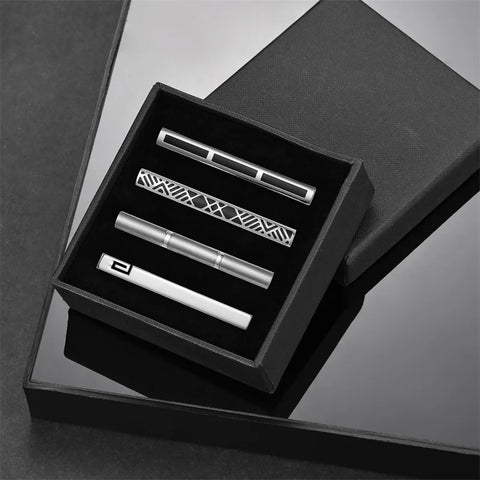 Tie Clip For Men Business Party Minimalist Tie Clips And Cufflinks To Man Shirt Gift Box Jewelry Men's Cuff Man Fashion Lawyer