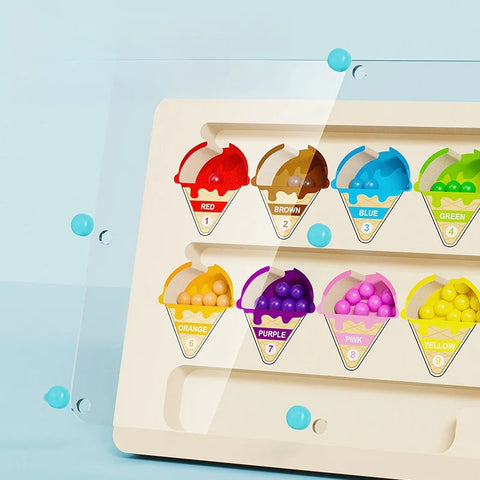 Montessori Magnetic Color Sorting Maze Number Maze Toys Wooden Puzzle Activity Board Fine Motor Toys for Toddlers Boys Girls