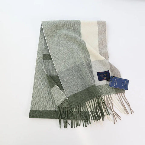 New Fashion Design Pure Wool Plaid Women Men Scarf British Classic Warm Couple Scarves High Quality Multicolored Tassel Muffler