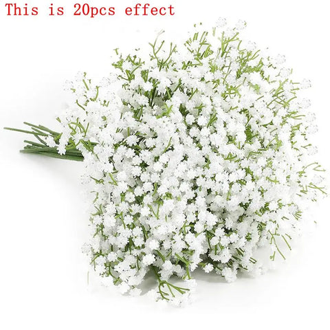 5/10/20Pcs Artificial Baby's Breath Flowers Real Touch Gypsophila Suitable for Wedding Bride Engagement Home Ornament Room Decor