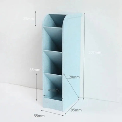 4Grid Macaron Color Oblique Insertion Desktop Organizer Pen Holder Pencil Makeup Brush Storage Box School Stationery