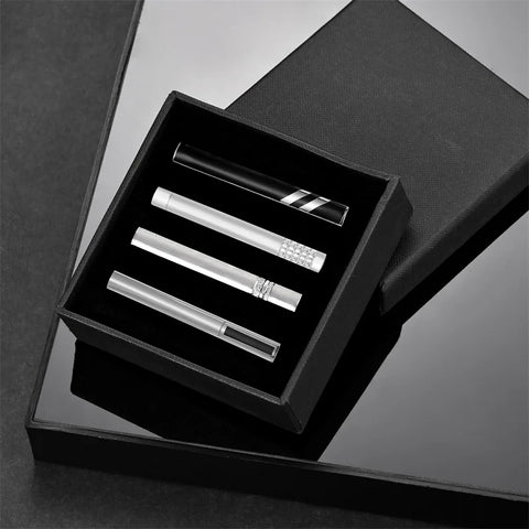 Tie Clip For Men Business Party Minimalist Tie Clips And Cufflinks To Man Shirt Gift Box Jewelry Men's Cuff Man Fashion Lawyer