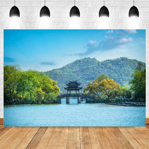 Nature Scenery Waterfall Mountain Water Backdrop Spring Landscape Window Summer Forest Jungle Background Photography Banner Prop