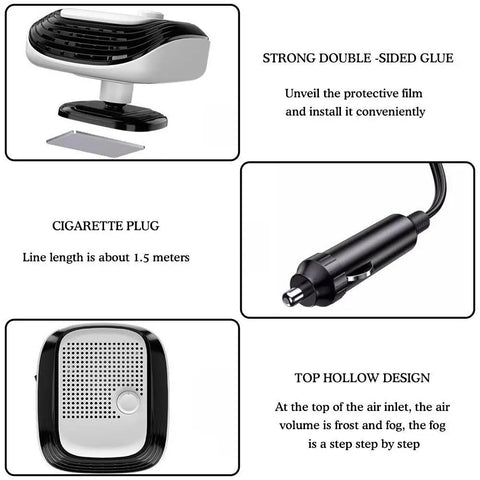 Car Winter Fast Heating 120w Electric Heated Fan Auto Windshield Defogging Heating Cooling Truck RV SUV Travel Camper Tools