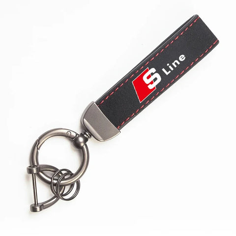 2025 Hot 1Pcs Car Styling Keychain Ring Suede Key Accessories For Audi Sline A1 A3 A4 A5 A6 A7 A8 Q2 Q3 Q5 Q7 Q8 TTS B6 B8 C5 B9