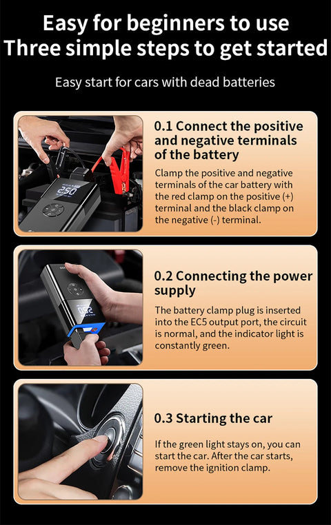 8000a Amp 180Psi Car Emergency Multifunction 12v Battery Booster Tire Inflator Super Compressor Jump Starter Power Bank Air Pump