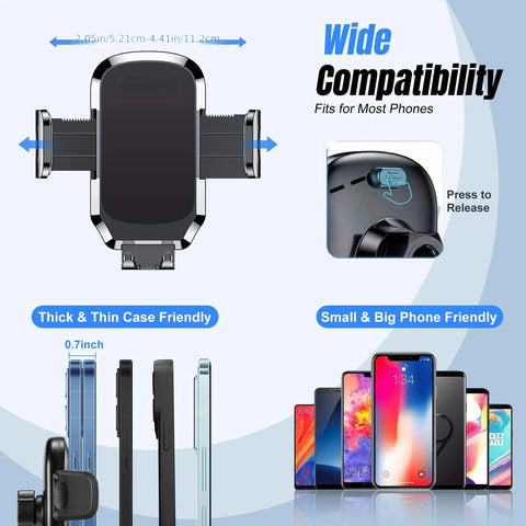 Car Phone Holder, Cup Holder Phone Mount With Memory Function 360°Rotation iPhone Car Phone Mount With Adjustable Long Neck