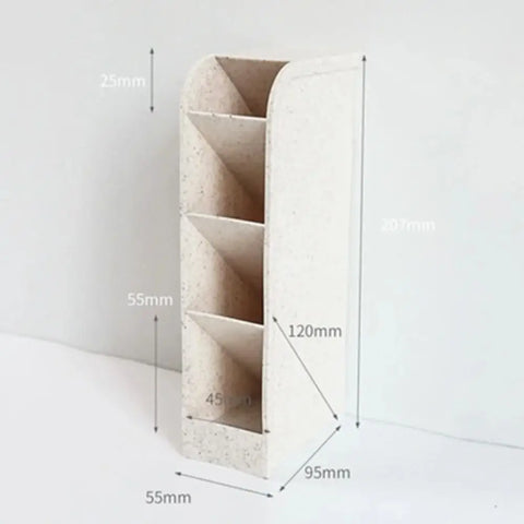4Grid Macaron Color Oblique Insertion Desktop Organizer Pen Holder Pencil Makeup Brush Storage Box School Stationery