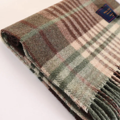 New Fashion Design Pure Wool Plaid Women Men Scarf British Classic Warm Couple Scarves High Quality Multicolored Tassel Muffler