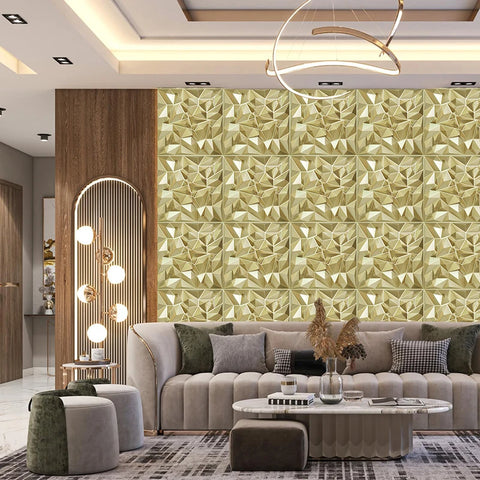10pcs 30x30cm Champagne gold color 3D Wall Panel Shining Gold 3D Wall Sticker Wedding party background wall art Wood grain paper