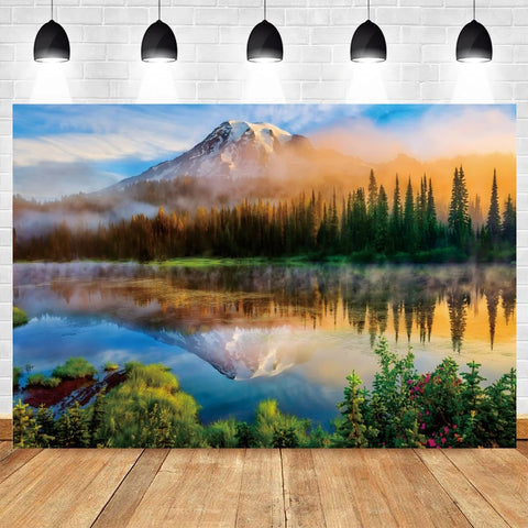 Nature Scenery Waterfall Mountain Water Backdrop Spring Landscape Window Summer Forest Jungle Background Photography Banner Prop
