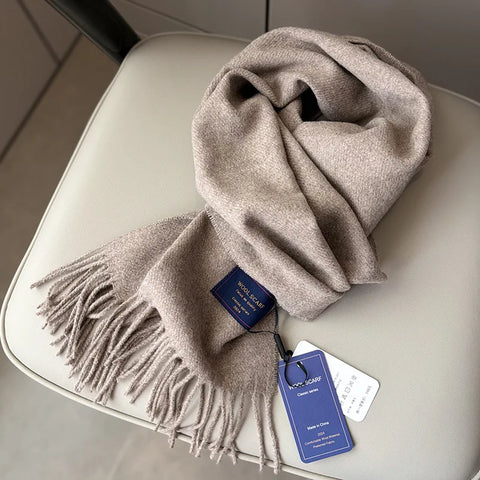 New Fashion Design Pure Wool Plaid Women Men Scarf British Classic Warm Couple Scarves High Quality Multicolored Tassel Muffler