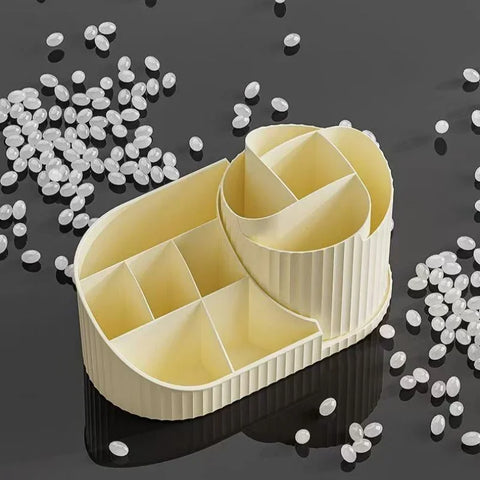 360° Rotating Vanity Makeup Organizer with Brush Holder, Large Spinning Cosmetic Storage for Skincare, Perfumes and Lotions