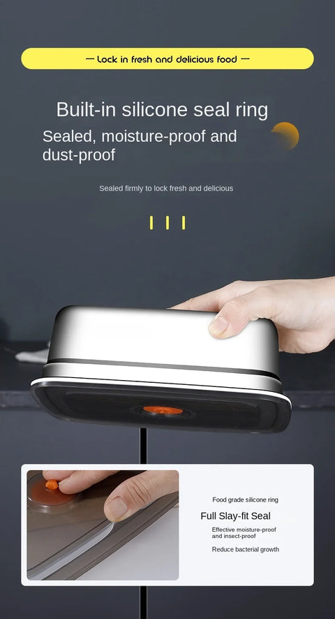 304 Stainless Steel Crisper, Lunch Box, Sealed Leak-proof Bento Box, Refrigerator Freezer Storage Box, Camping Lunch Box