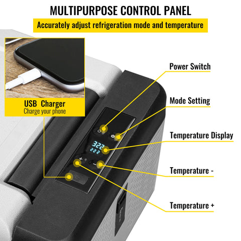 SucceBuy 9L 15L Car Refrigerator Portable Compressor Fridge Freezer Cooler 12V/24V DC 110-240V AC RV Travelling Camping Fishing