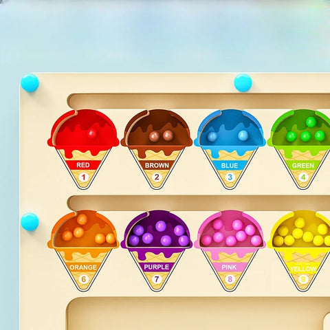 Montessori Magnetic Color Sorting Maze Number Maze Toys Wooden Puzzle Activity Board Fine Motor Toys for Toddlers Boys Girls