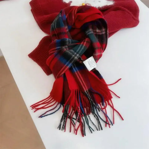 High Quality 100% Wool Scarf Men Female Fashion Classic Soft Cashmere Muffler Women Warm Thermal Shawl Outside Autumn Winter Men