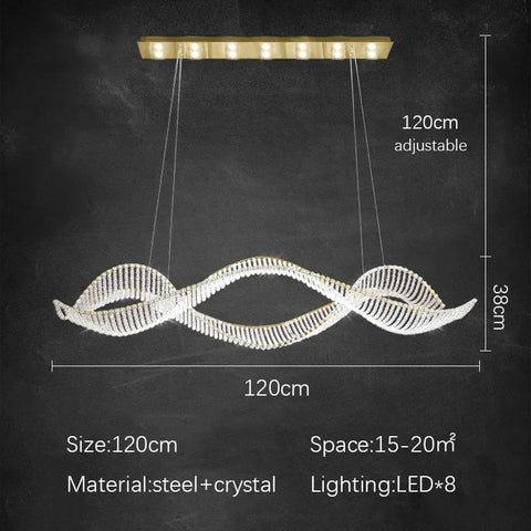 Modern Home Decoration Bar Lobby Restaurant Ceiling Chandelier Luxury Gold Gloss K9 Crystal Chandelier Indoor Lighting Led Light